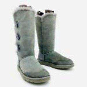 Ugg Australia Bailey Button Triple 1873 Gray Boots Womens Size 6